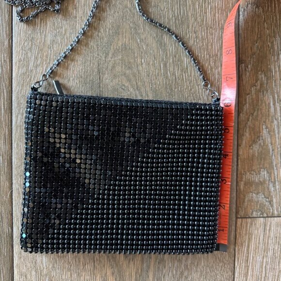 Vintage Black mesh beaded bag with shoulder strap - Picture 3 of 7